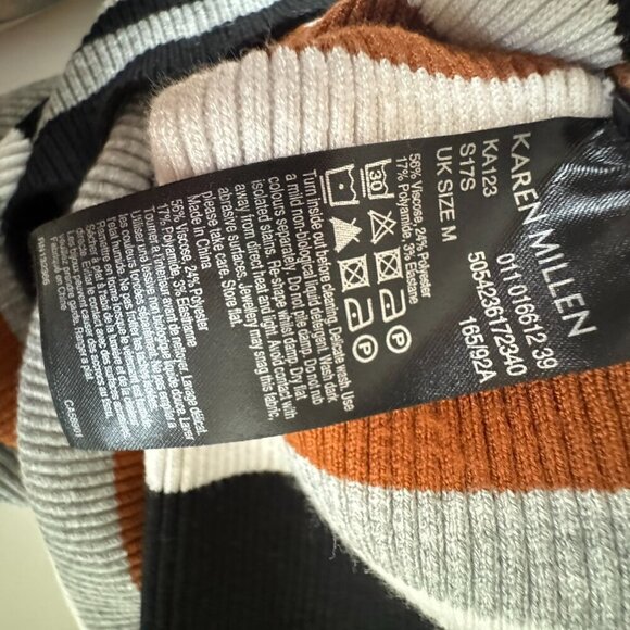 Karen Millen || Women's Boat Neck Sweater Dress Striped Midi Dress Medium - Picture 6 of 14